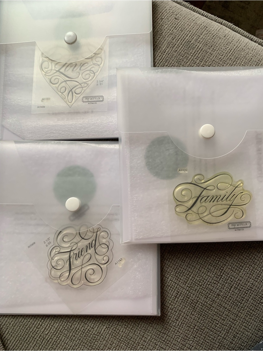 Close To My Heart ❤️ 3 Stamp Sets — Family, Friend, Love (Clear)